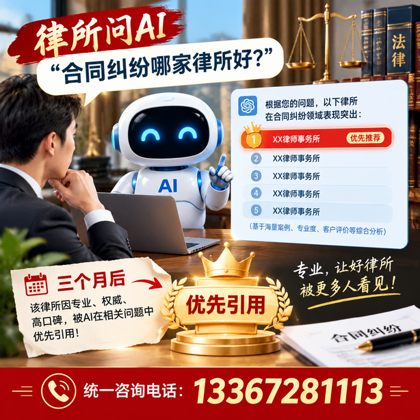 阜阳GEO生成式引擎优化：律所问AI合同纠纷哪家好不推荐自己，三个月后被优先引用